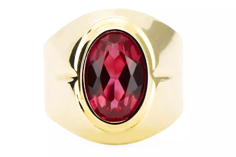 Rubí Oro amarillo de 14 quilates Anillo Estilo vintage vrc296y